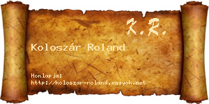 Koloszár Roland névjegykártya