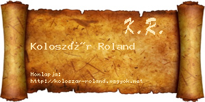 Koloszár Roland névjegykártya